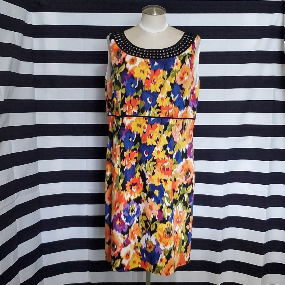 Tahari ASL Muticolor Sleeveless Career Pencil Dress